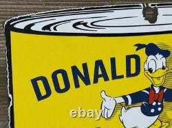 Vintage Disney Coffee Porcelain Sign Gas Station Oil Mug Starbucks Donald Duck