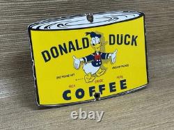 Vintage Disney Coffee Porcelain Sign Gas Station Oil Mug Starbucks Donald Duck
