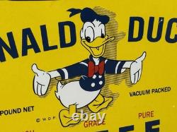 Vintage Disney Coffee Porcelain Sign Gas Station Oil Mug Starbucks Donald Duck