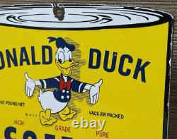 Vintage Disney Coffee Porcelain Sign Gas Station Oil Mug Starbucks Donald Duck