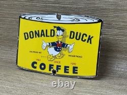 Vintage Disney Coffee Porcelain Sign Gas Station Oil Mug Starbucks Donald Duck
