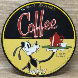 Vintage Disney Coffee Porcelain Sign Gas Station Oil Tea Mug Starbucks Goofy