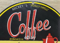 Vintage Disney Coffee Porcelain Sign Gas Station Oil Tea Mug Starbucks Goofy