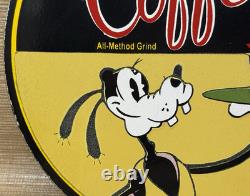 Vintage Disney Coffee Porcelain Sign Gas Station Oil Tea Mug Starbucks Goofy