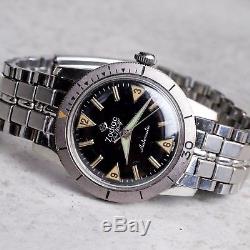 Vintage Diver Watch Zodiac SeaWolf Original Signed JB Champion Bracelet Rare