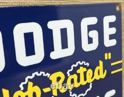 Vintage Dodge Brothers Porcelain Sign Gas Station Pump Plate Motor Oil Gasoline