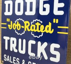 Vintage Dodge Brothers Porcelain Sign Gas Station Pump Plate Motor Oil Gasoline