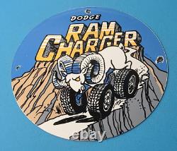 Vintage Dodge Mopar Porcelain Gas Service Sales Chrysler Ram Charger Sign