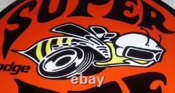 Vintage Dodge Super Bee Sports Car 11 3/4 Porcelain Metal Gasoline & Oil Sign