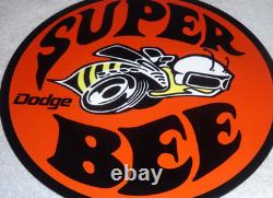 Vintage Dodge Super Bee Sports Car 11 3/4 Porcelain Metal Gasoline & Oil Sign