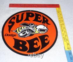 Vintage Dodge Super Bee Sports Car 11 3/4 Porcelain Metal Gasoline & Oil Sign