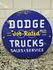 Vintage Dodge Trucks Porcelain Sign Garage Mechanics Gas Station Oil Service