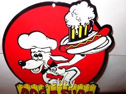 Vintage Dog N Suds Root Beer 12 Baked Metal Soda Diner Restaurant Gas Oil Sign