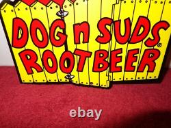 Vintage Dog N Suds Root Beer 12 Baked Metal Soda Diner Restaurant Gas Oil Sign