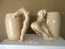 Vintage Dorothy Kindell Risque Nude Lady Mugs Set of 6 + Ashtray Signed 1950s