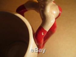 Vintage Dorothy Kindell Risque Nude Lady Mugs Set of 6 + Ashtray Signed 1950s