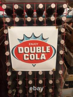 Vintage Double Cola Porcelain Sign Old Soda Beverage Advertising Food Gas Oil