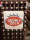 Vintage Double Cola Porcelain Sign Old Soda Beverage Advertising Food Gas Oil