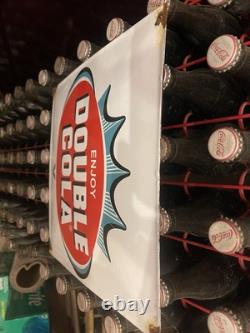 Vintage Double Cola Porcelain Sign Old Soda Beverage Advertising Food Gas Oil