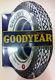 Vintage Double Sided Goodyear Tires 2 Inch Flange Non Gas Porcelain Enamel Sign