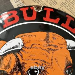 Vintage Dr. Bull's Cough Syrup 12 Inch Convex Porcelain Enamel Sign