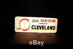 Vintage Drink Beer Made in Cleveland Lighted Sign