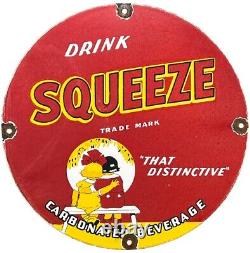 Vintage Drink Squeeze Soda Porcelain Sign Gas Station Bottle Pepsi Coca Cola 7up