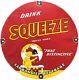 Vintage Drink Squeeze Soda Porcelain Sign Gas Station Bottle Pepsi Coca Cola 7up