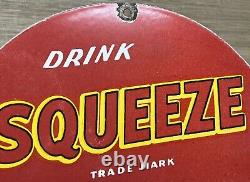 Vintage Drink Squeeze Soda Porcelain Sign Gas Station Bottle Pepsi Coca Cola 7up