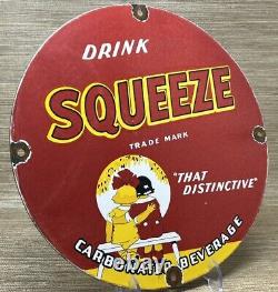 Vintage Drink Squeeze Soda Porcelain Sign Gas Station Bottle Pepsi Coca Cola 7up