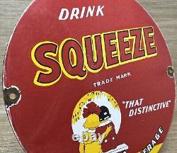 Vintage Drink Squeeze Soda Porcelain Sign Gas Station Bottle Pepsi Coca Cola 7up
