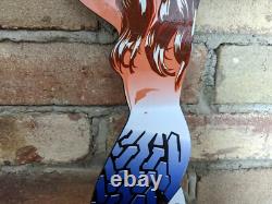 Vintage Dunlop Tires Porcelain Advertising Sign Tire Brunette Girl 15 X 5