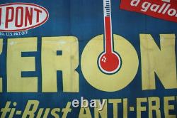 Vintage Dupont Zerone Anti-freeze Cloth Banner Sign Old Service Station