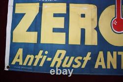 Vintage Dupont Zerone Anti-freeze Cloth Banner Sign Old Service Station