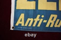 Vintage Dupont Zerone Anti-freeze Cloth Banner Sign Old Service Station