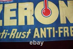 Vintage Dupont Zerone Anti-freeze Cloth Banner Sign Old Service Station
