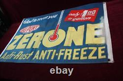 Vintage Dupont Zerone Anti-freeze Cloth Banner Sign Old Service Station