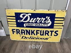 Vintage Durr's Frankfurts Hotdog Sign