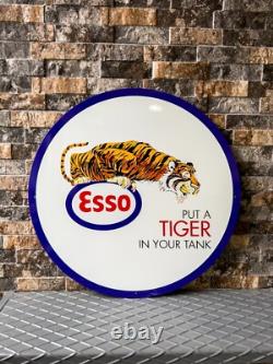 Vintage ESSO Tiger Gas Station 1960s Heavy Metal Sign 19.7 (50cm)