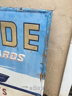 Vintage EVINRUDE FIRST IN OUTBOARDS Huge Sign VAUGHN'S SPORTING GOODS Burney Ca