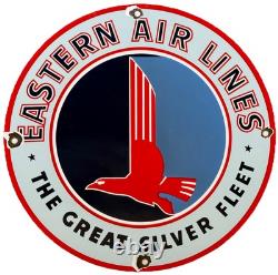 Vintage Eastern Air Lines Porcelain Sign Dealership Gas Station Motor Oil Delta