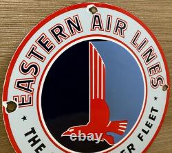 Vintage Eastern Air Lines Porcelain Sign Dealership Gas Station Motor Oil Delta