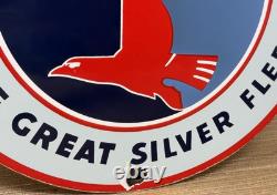 Vintage Eastern Air Lines Porcelain Sign Dealership Gas Station Motor Oil Delta