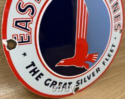 Vintage Eastern Air Lines Porcelain Sign Dealership Gas Station Motor Oil Delta