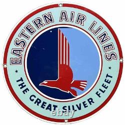 Vintage Eastern Airlines Porcelain Sign Airport Gate Gas Oil Hangar Airplane