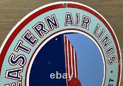 Vintage Eastern Airlines Porcelain Sign Airport Gate Gas Oil Hangar Airplane