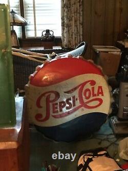 Vintage Embossed Pepsi Cola Bottle Cap Sign Stout Antique Pepsi Soda 9953