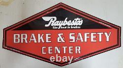 Vintage Embossed RAYBESTOS Brakes & Safety Center Trade Gas Station Sign 35 X 19