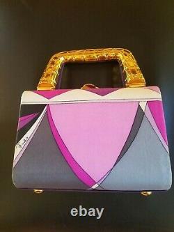 Vintage Emilio Pucci 1960 silk Signed Emilio Box Bag Excellent Condition