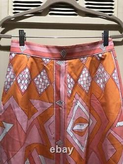 Vintage Emilio Pucci Saks Fifth Avenue Signed Print Cotton Maxi Dress Skirt 14